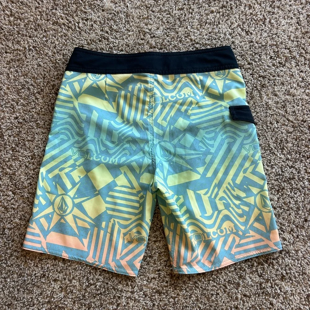 Volcom Boys Multicolor Geometric Print Swim Trunks